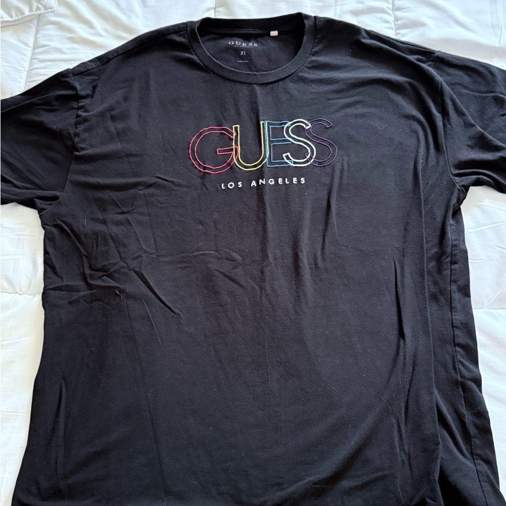 Guess Black Short Sleeve Tee with Pride Logo